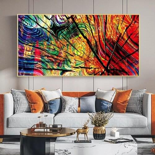 Cuadros Graffiti Colorful Cracks Art Canvas Print Painting Abstract Wall Picture Living Room Morden Home Decoration Poster