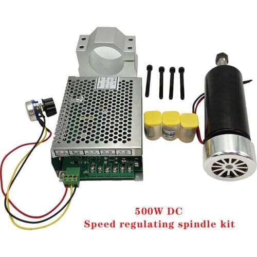 Air cooled 0.5 0.4 0.3 kW 12000 rpm CNC spindle motor kit ER11/ chuck 500 watt spindle motor+electric engraving speed regulator