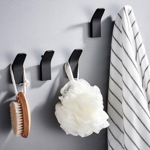 Robe Hooks Space Aluminum Towel Hook Wall Mounted Clothes Coat Decoration Hanging Holder Bathroom Accessories