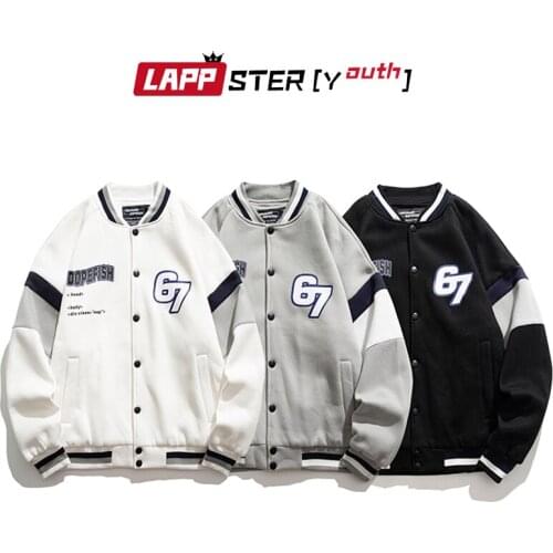 LAPPSTER-Youth Men Patchwork Black Harajuku Varsity Jacket 2021 Mens Streetwear Oversized Bomber Jacket Male Vintage Windbreaker
