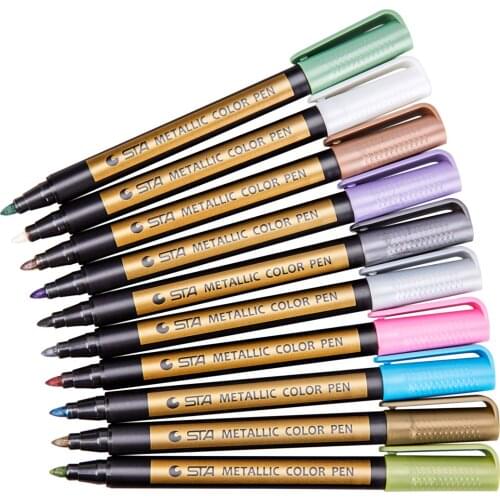 Metallic Markers Paint Marker Pens - Medium Point Metal Art Permanent Marker DIY Photo Album Painting Rocks Glass