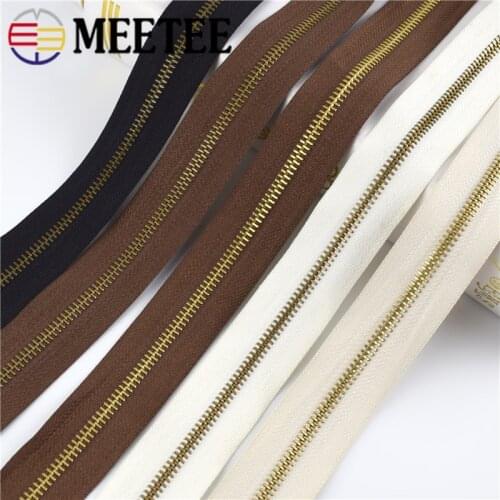2/4Meters Meetee 5# Metal Zipper Without Slider Garment DIY Zippers for Sewing Crafts Clothing Bags Accessories ZA176