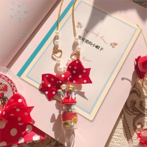 Cute headdress Candy can wine red lollipop sweet necklace accessories Lolita hand