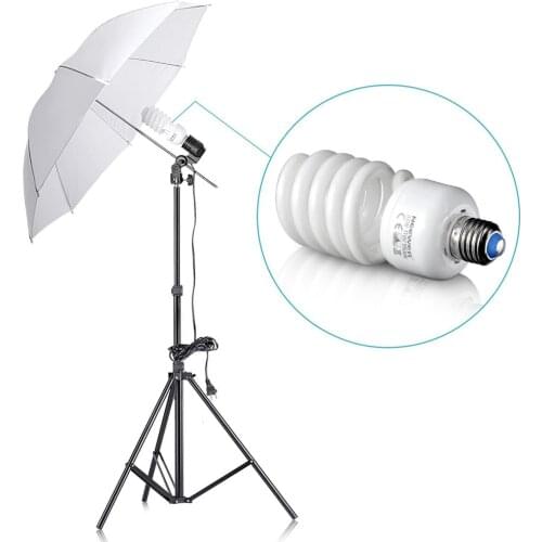 Neewer 35W/110V/5500K Tri-phosphor Spiral CFL Daylight Balanced Light Bulb in E27 Socket for Photo/Video Studio Lighting US Plug