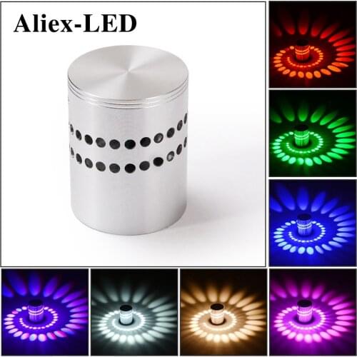 New LED Wall Light RGB Spiral Hole Effect Wall Lamp with Remote Controller Colorful Lamp for Party Bar Lobby KTV Home Decoration