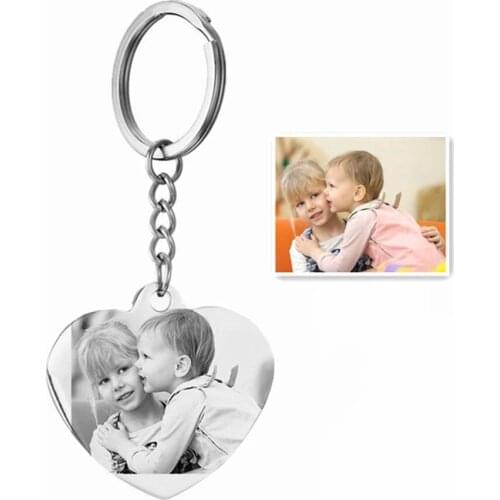 Personalized Stainless Steel Jewelry Custom Female Trend Lettering Keychain Carving CUSTOM PHOTO KEYCHAIN GIFT