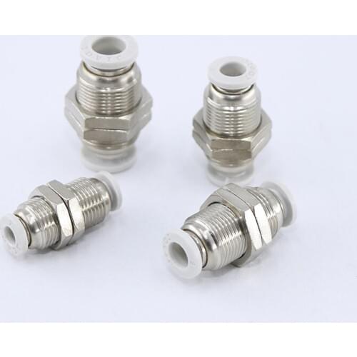 PM16 Diaphragm straight-through through plate, two-way quick plug pneumatic PM4 6 8 10 12 16mm air pipe connector