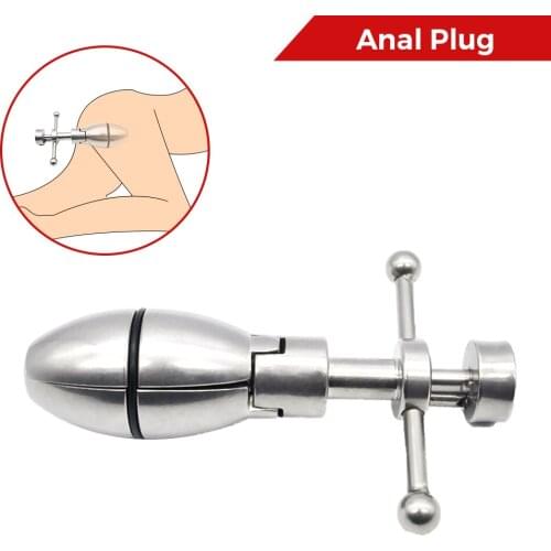 Adjustable Stainless Steel Smooth Metal Anal Lock outdoor Butt Plug Spread Dildo Extender Prostate Massager Gay Couple Sex Toys