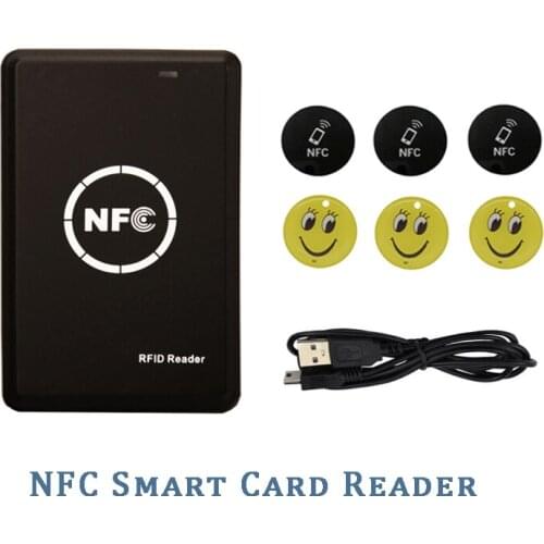 NFC Smart Card Reader Writer RFID Copier / Duplicator 125KHz 13.56MHz USB Programmer Key fobs Card ID IC EM UID EM4305 T5577 Tag