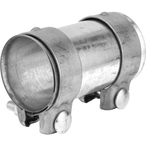 Exhaust manifold stainless pipe 2.5in Exhaust Pipe Coupling Connector Double Clamp Tube Joiner Universal Accessory for Car