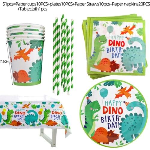 Dinosaur Theme Party Dinosaur Plates Disposable Tableware Set Kids Boy Birthday Party Decoration Jungle Party Baby Shower Favor