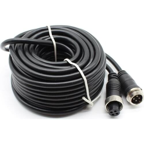 30FT 10M Car Video Extension Cable 4-Pin Aviation for CCTV Rearview Camera Truck Trailer Video cable