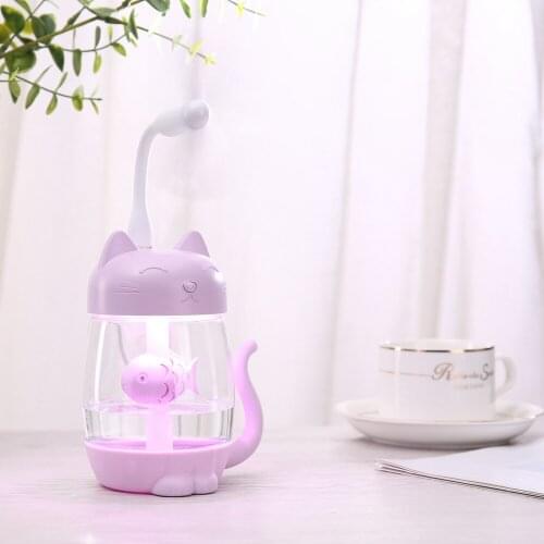 3 in 1 350ML USB Air Humidifier Aroma Diffuser Ultrasonic Adorable Mini Humidifier With LED Light Mini USB Fan for Home office