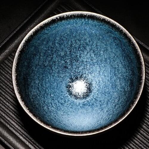 JIANZHAN Vintage Tea Cup Ceramic Pottery Yuteki Tenmoku Teacup Office Master Tea Bowls Water Cup Drinkware Teaware