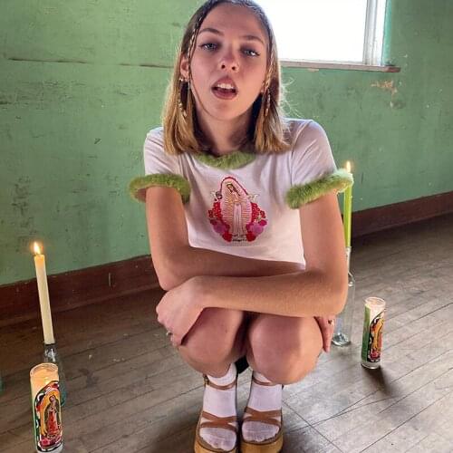 Western Style Fashion T-shirt New Summer Round Collar Printed Casual Short Sleeve T-shirt Y2k Crop Top for Women