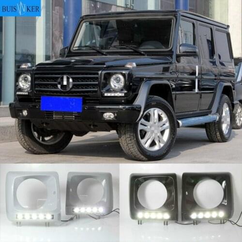 1 Set DRL LED For Mercedes Benz G500 G55 G63 W463 1990-2016 Fog Lamp Cover Frame Daytime running lights