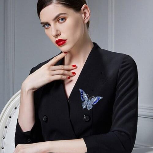 1pc Butterfly Brooch Luxury Crystal Pin Big Brooches For Women Party Banquet Pin