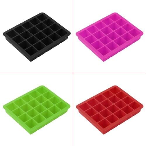 20 Grid DIY Creative Big Ice Cube Mold Square Pattern Silicone Ice Tray Fruit Ice Cube Chocolate Maker Bar Kitchen Accessories