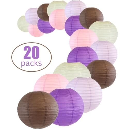 20 Pcs/set Colorful Chinese Paper Lantern Assorted Sizes and Color lampion lampionnen for Wedding Babyshower Hanging Decor Favor