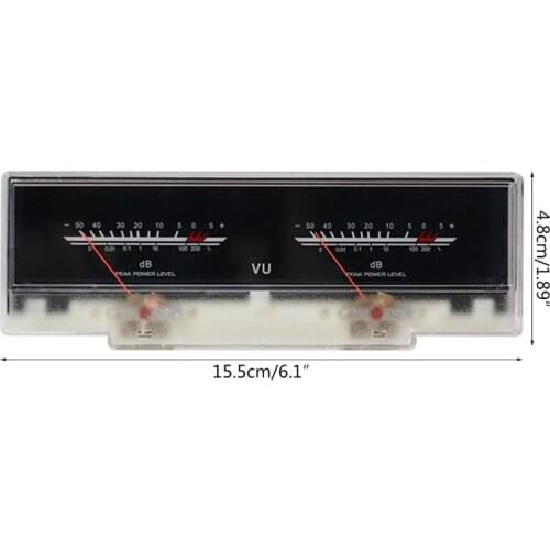2021 New Double pointer VU Meter Stereo Amplifier Board DB Sound Level Indicator