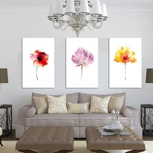 3 Pcs Minimalist Nordic flowers pictures painting Print on Canvas wall painting wall art pictures oil painting for bedroom