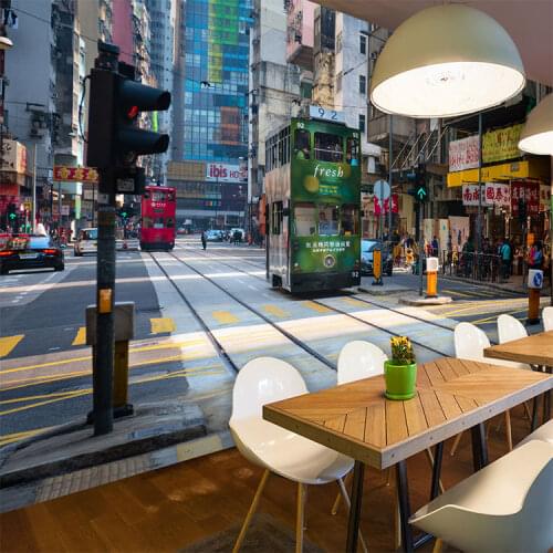3D photo wallpaper Hong Kong old street night market style wallpaper teahouse snack restaurant cafe wallpaper mural