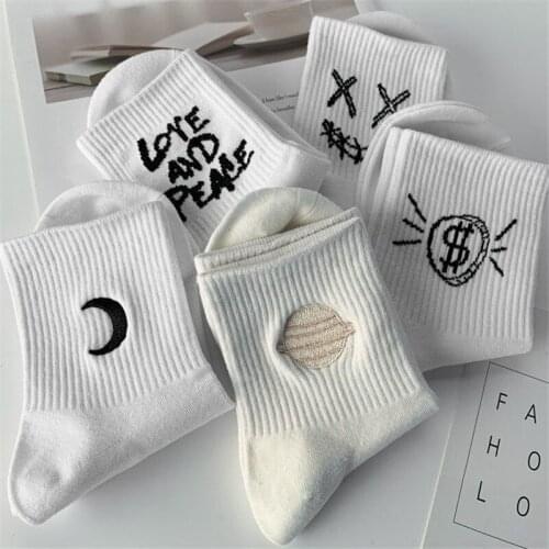 Womens Korean-Style Mid-Calf Length Summer Thin Cute Japanese Style Long Breathable Deodorant 5 Pairs