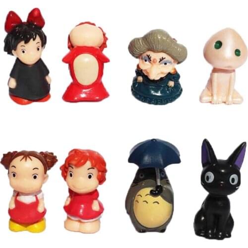 8pcs/set 5cm Hayao Miyazaki Anime Totoro Ponyo KiKis PVC Model Toys Totoro Action Figure Toys