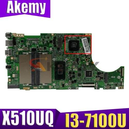 Akemy New X510UQ Mainboard For ASUS X510U X510UN X510UR X510URR X510UQ Laptop Motherboard W/ I3-7100U GPU
