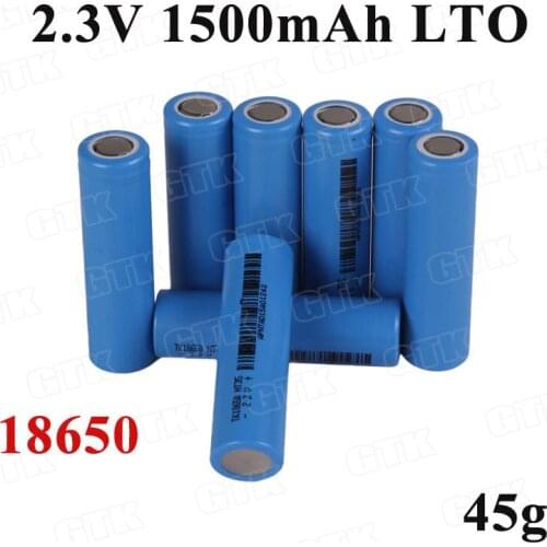 100pcs 18650 Rechargeable Titanate battery 2.3V 1500mah lithium LTO battery for model airplane medical machines power tools