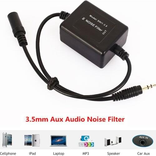 3.5mm Car Noise Filter Auxiliary Audio Earphone Mini Jack Ground Loop Isolator Car Audio Stereo Car Audio Noise Filter Accessory