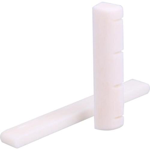 Beige Buffalo Bone Bridge Saddle Nut Slotted for Ukulele Uke Guitar