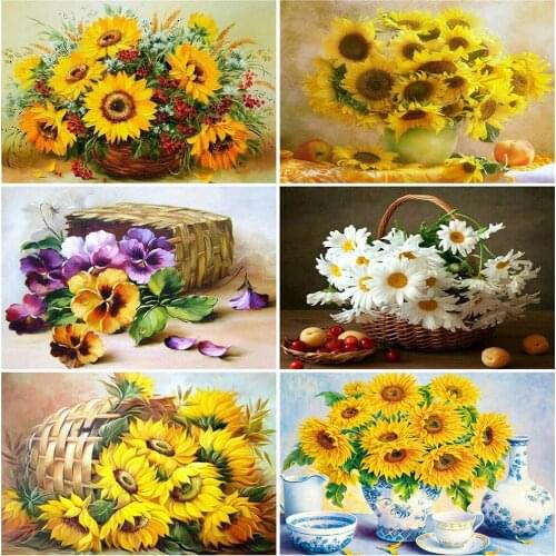 EverShine Diamond Painting Full Square Flower Cross Stitch Diamond Embroidery Picture Of Rhinestones Art Handmade Home Decor