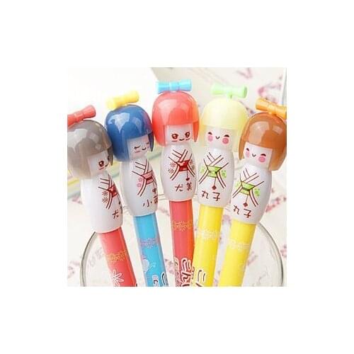 Cute cartoon girl pattern gel pen for writing,funny black ink gel pen gift stationery supplies(ss-1116)