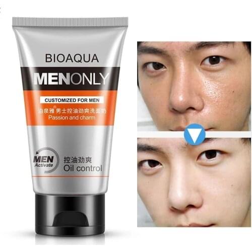 BIOAQUA Man oil-control face cleaner pore cleaner face wash men facial cleanser Acne blackhead Whitening Moisturizing Face Care