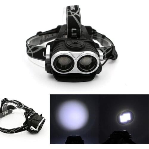 2LED T6 Head Lamp Telescopic Zoomable Headlamp Flashlight Lamp Waterproof Powerful LED Headlight Headlamp For Outdoor Camping