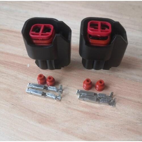 EV6 EV14 USCAR Fuel Injector Connector Plug Kit Wire Clip For LS2, LS3, Ford, Dodge ID725/ID825/ID1000/ID1300/ID1700