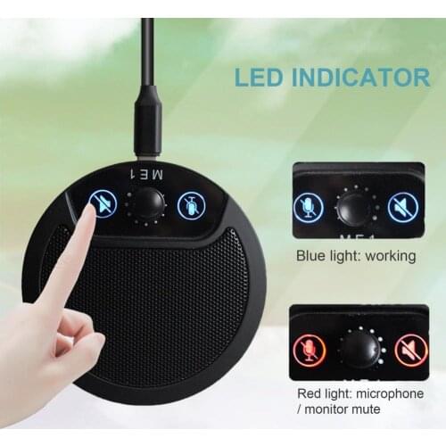 Computer Microphone Plug Play Stereo Omnidirectional USB 3.5mm Professional PC Condenser Microphone for Teleconference