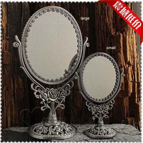 The Queen dresses up retro upscale European-style table mirror double-sided Princess large small desktop rotating makeup mirror