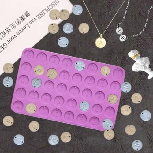 Letter Number Round Discs Mold Alphabet Bead Bracelet Necklace Jewelry Making Initial Letter Round Pendant Resin Mold
