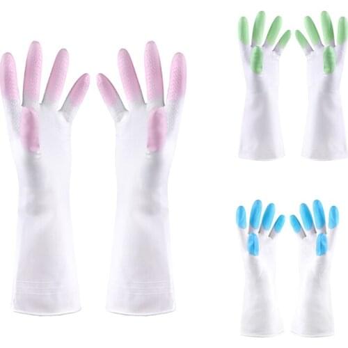 Kitchen Silicone Cleaning Gloves Magic Silicone Dish Washing Gloves For Household Silicone Scrubber Rubber Dishwashing Gloves