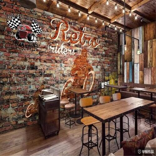 Milofi custom wallpaper wallpaper nonwoven fabric speed motorcycle tooling retro background wall large mural photo wall