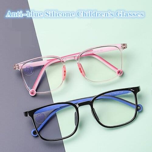 Fashionable Glasses Kids Blue Light Anti Glare Filter Children Eyeglasses Girl Boy Optical Frame Blocking Clear Lenses TR90