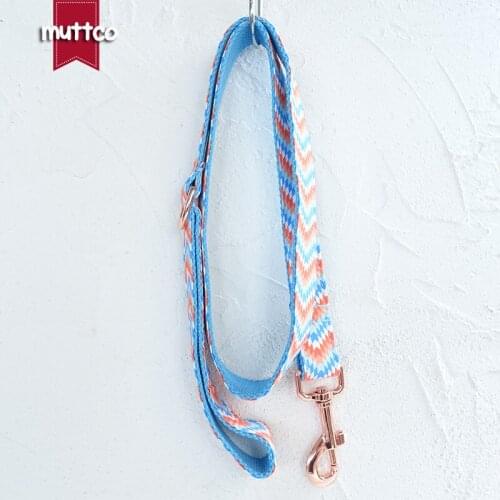 MUTTCO retailing self-design personalized fashion dog collar THE WAVE adjustable dog leash with bow tie 5 sizes UDC064M