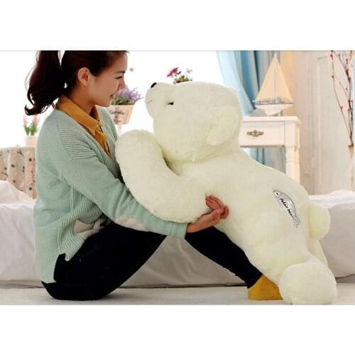 Stuffed animal white polar bear plush toy about 70 cm prone polar bear soft doll t6999