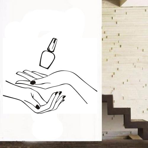 Nails Beauty Salon Wall Decal Hands Polish Pattern Manicure Wall Stickers Girls Nails Design Spa Vinyl Bathroom Art Mural