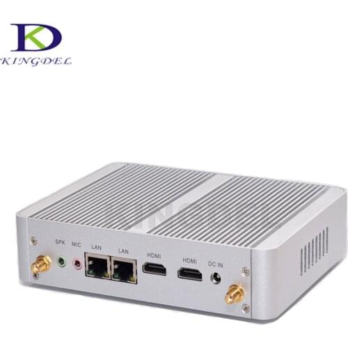 Best price Fanless small computer Celeron N3150 Quad Core HDMI Dual LAN 300M WIFI Windows 10 Linux PC