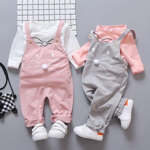 2020 New Newborn Baby Girls Clothes Sets T-shirt + Pants Suit Girl Outside Wear Childrens Romper Clothing Set Fashion Jumpsuit