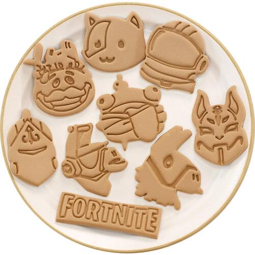 New Fortnite Original Cookie Baking Mould Birthday Party Cake Decoration DIY 3D Cartoon Game Figure Moulds Kids Christmas Gift