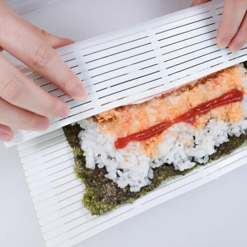 Portable DIY Silicone Sushi Roller Mats Washable Reusable Sushi Roll Mold Mat Japanese Food Rolling Rice Rolling Maker Roll Pad